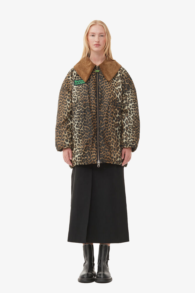 GANNI x Barbour Leopard Bomber Jacket, Leopard